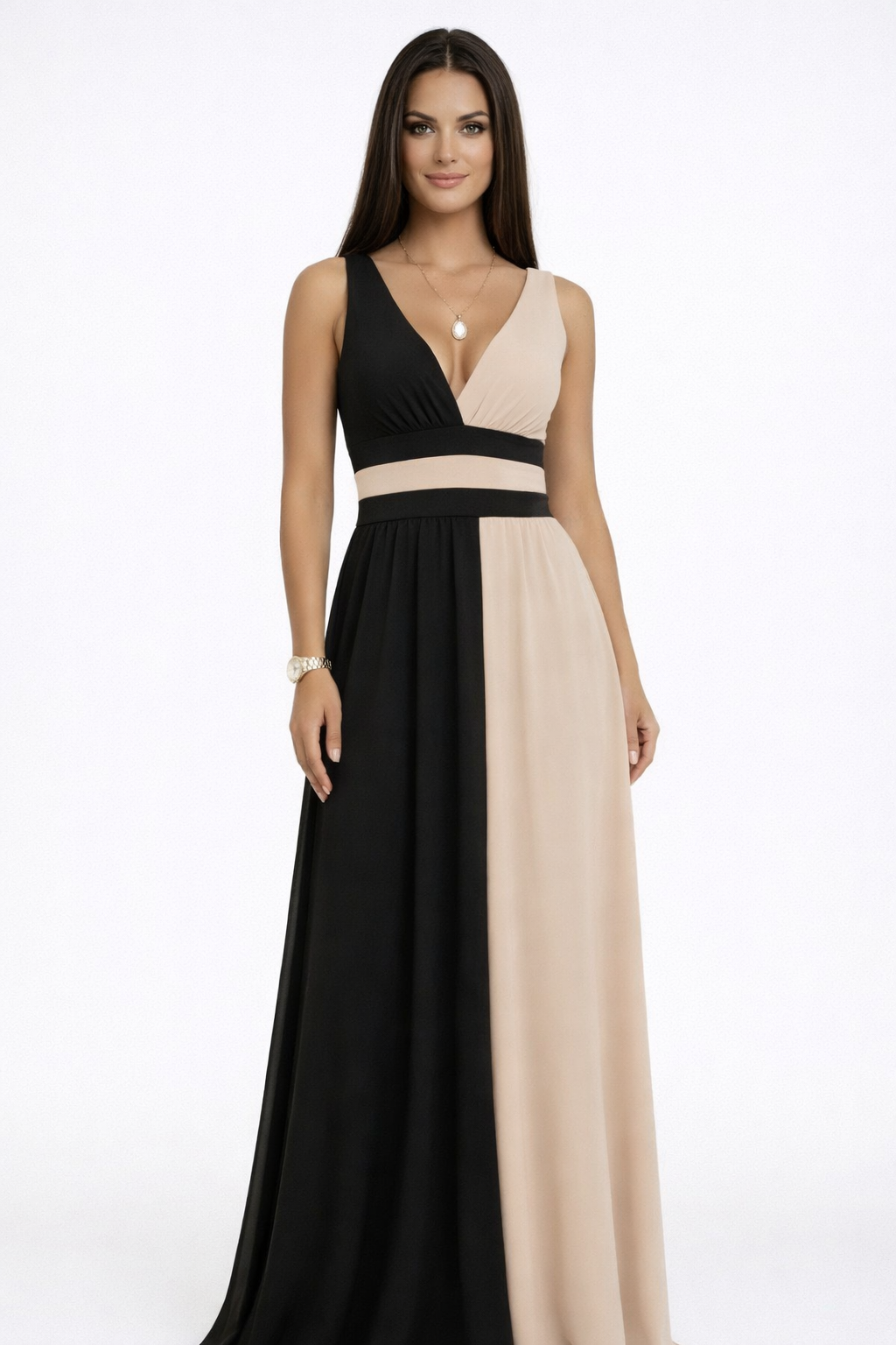 VESTIDO ABITO AURA BICOLOR