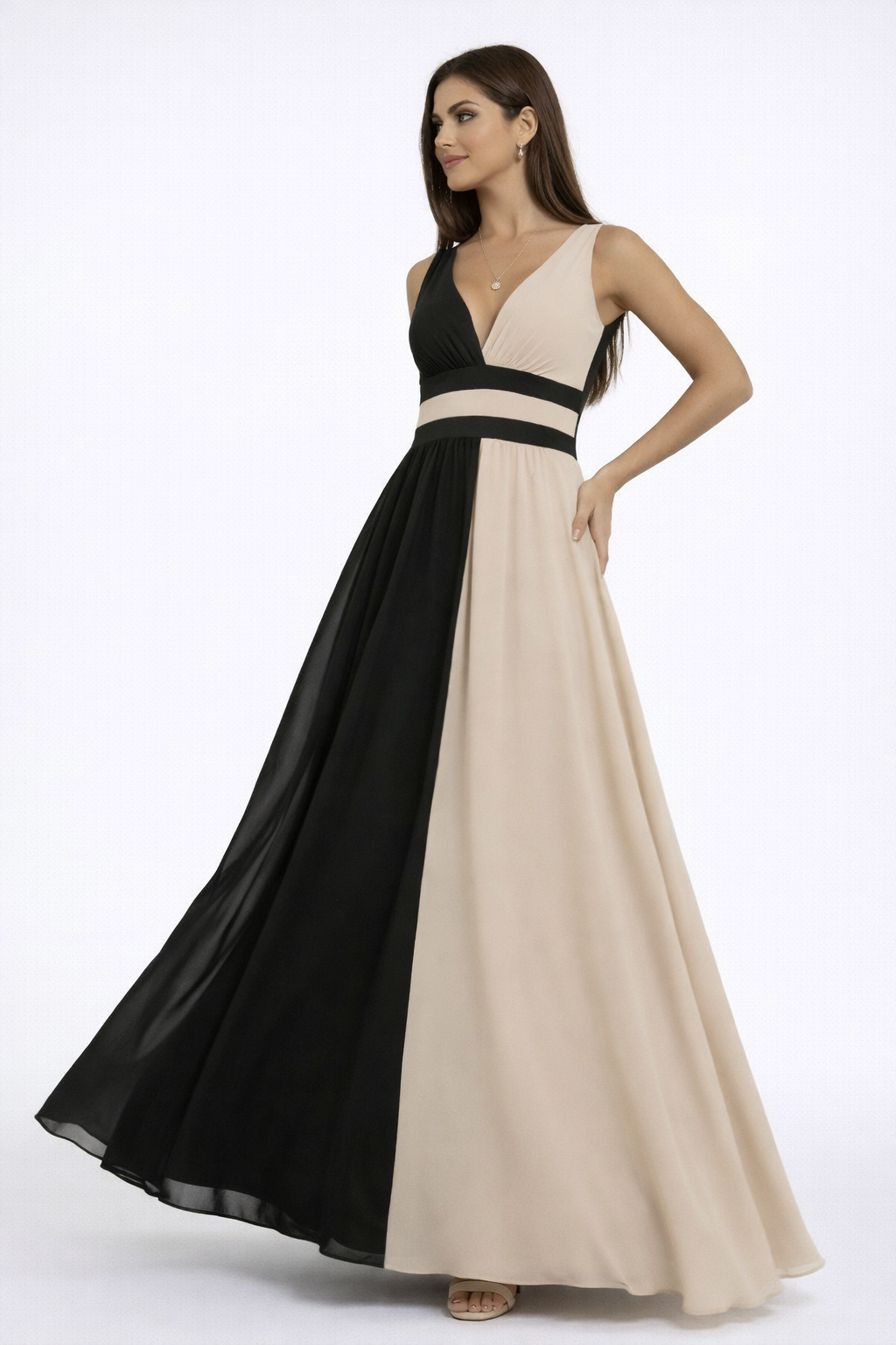 VESTIDO ABITO AURA BICOLOR